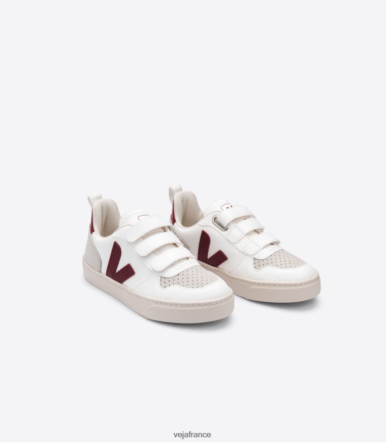 chaussures Veja v-10 cwl marsala blanc enfants 0826JT374
