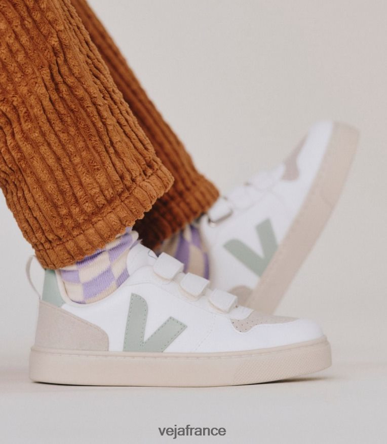 chaussures Veja v-10 cwl matcha blanc enfants 0826JT360