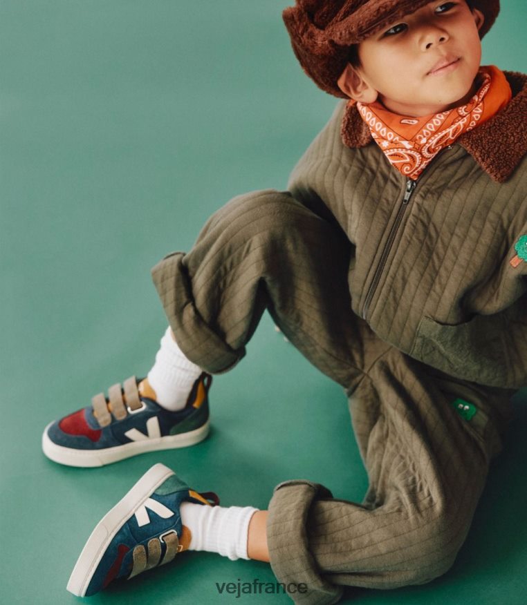 chaussures Veja v-10 daim multico nautico enfants 0826JT371