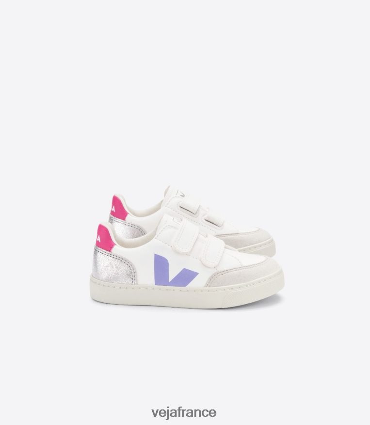 chaussures Veja v-12 cuir sans chrome argent multico enfants 0826JT307