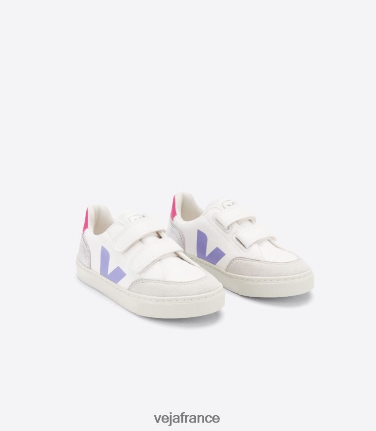 chaussures Veja v-12 cuir sans chrome argent multico enfants 0826JT307