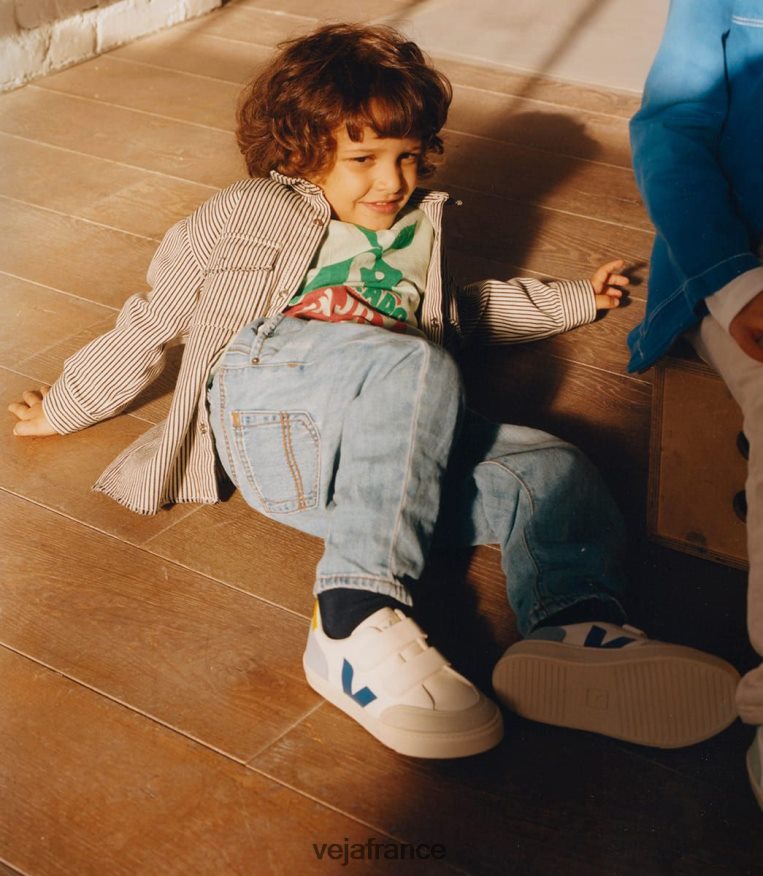 chaussures Veja v-12 cuir sans chrome blanc multico enfants 0826JT309