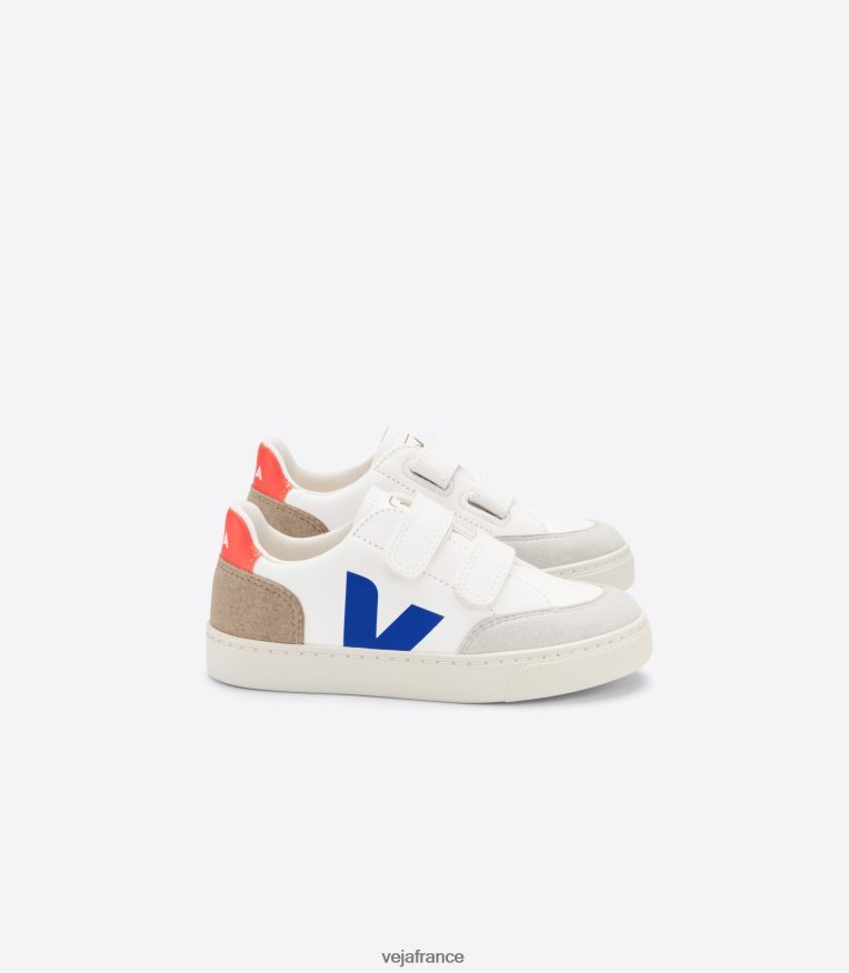 chaussures Veja v-12 cuir sans chrome blanc multico miel enfants 0826JT303