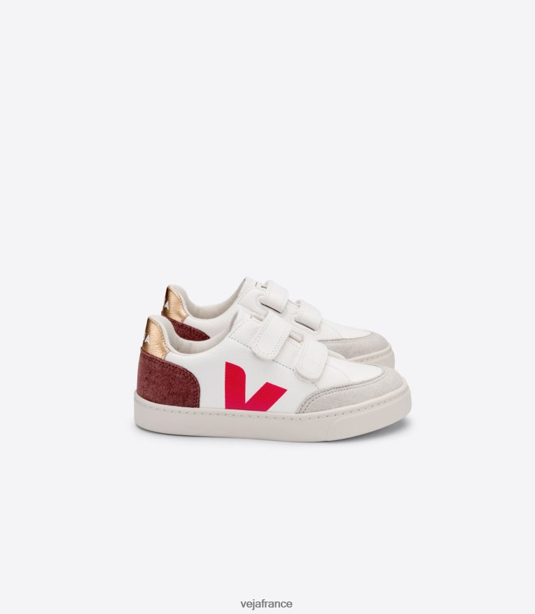 chaussures Veja v-12 cuir sans chrome blanc multico pétale séché enfants 0826JT305