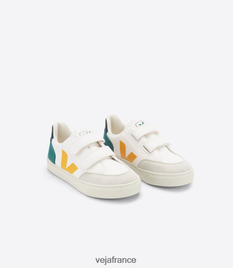 chaussures Veja v-12 cuir sans chrome multico bretagne enfants 0826JT308