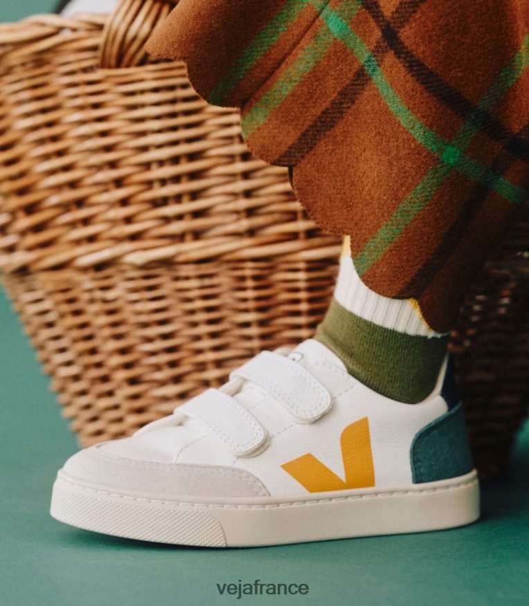 chaussures Veja v-12 cuir sans chrome multico bretagne enfants 0826JT308