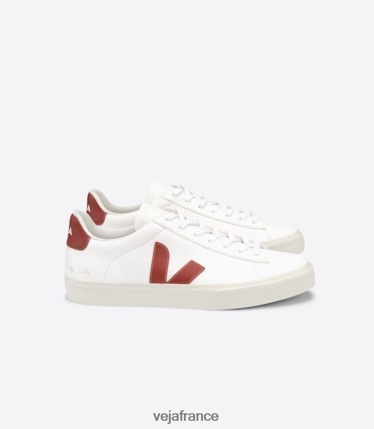 chaussures Veja campo cuir sans chrome blanc rouille femmes 0826JT227