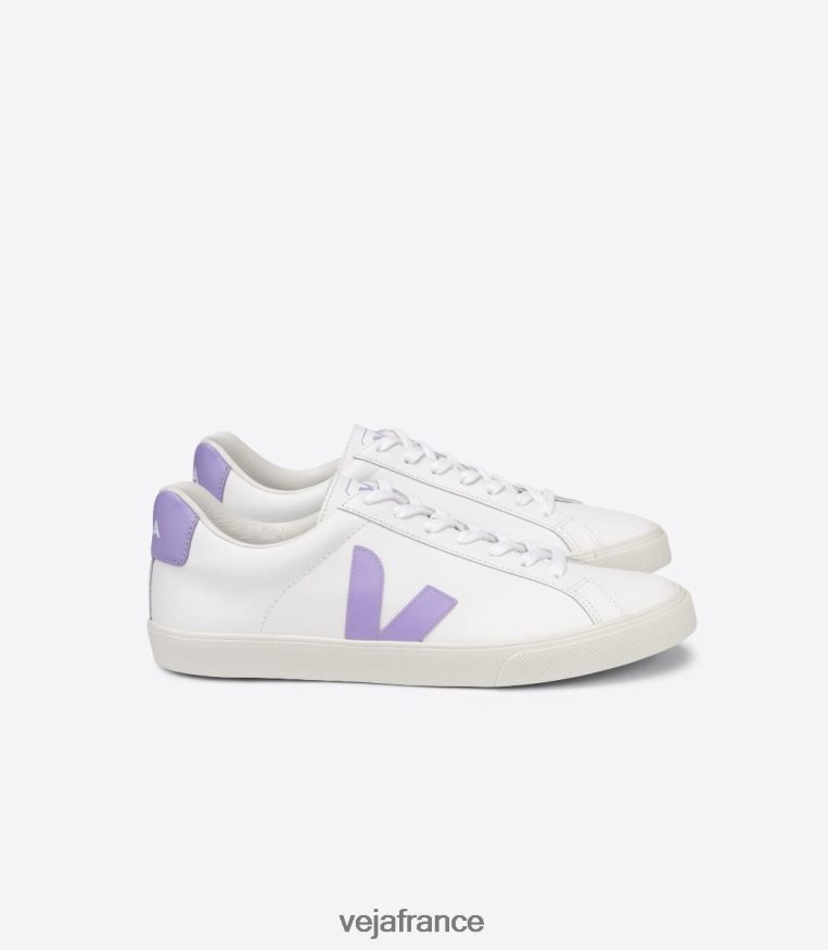 chaussures Veja esplar cuir blanc lavande femmes 0826JT243