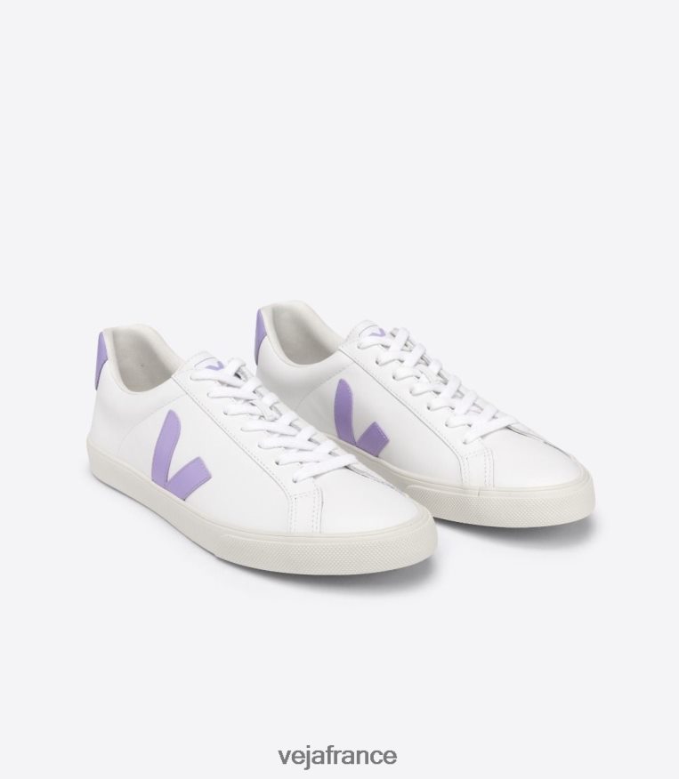 chaussures Veja esplar cuir blanc lavande femmes 0826JT243