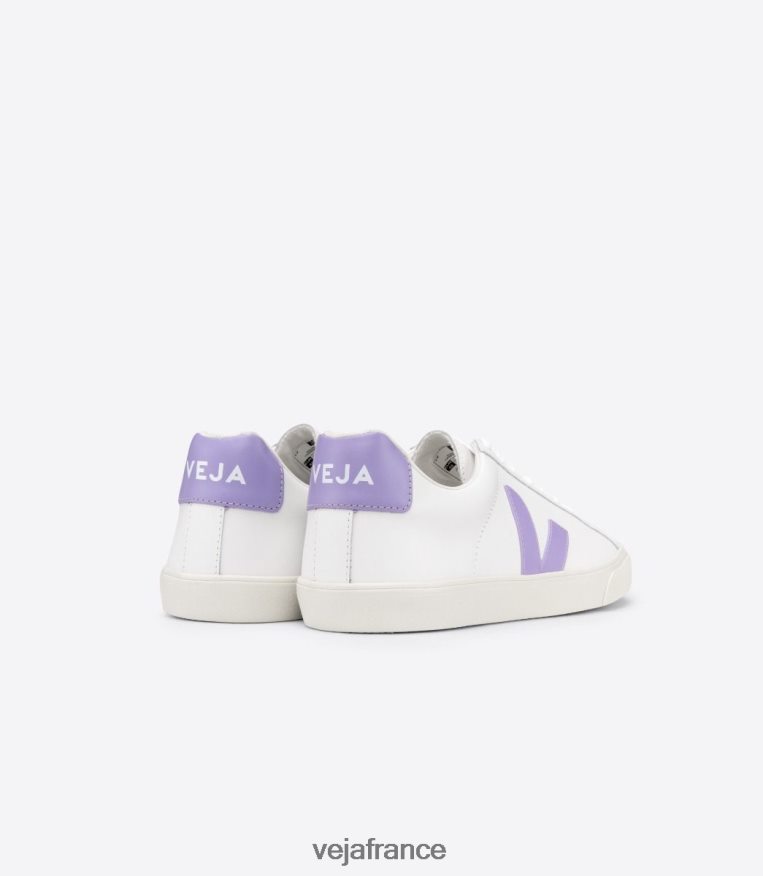 chaussures Veja esplar cuir blanc lavande femmes 0826JT243