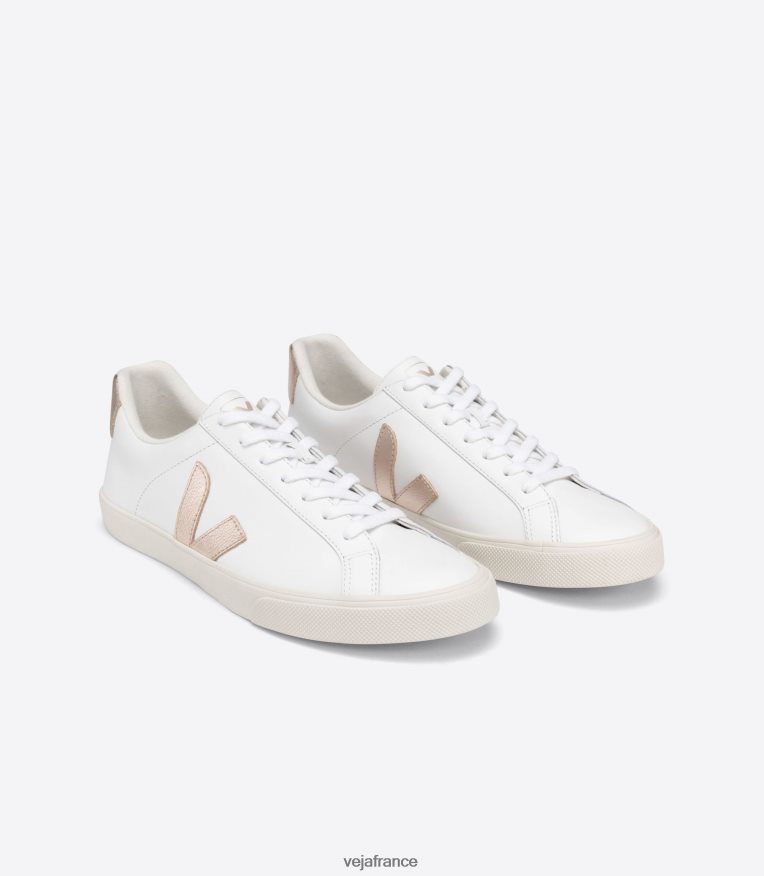 chaussures Veja esplar cuir blanc platine femmes 0826JT241