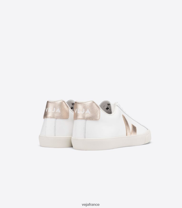 chaussures Veja esplar cuir blanc platine femmes 0826JT241