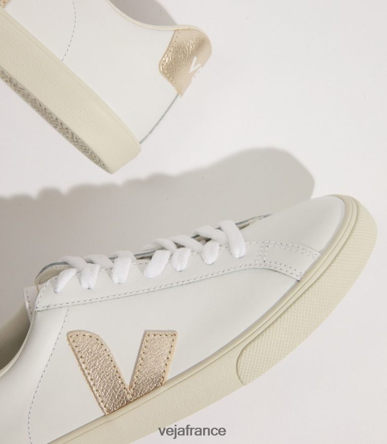 chaussures Veja esplar cuir blanc platine femmes 0826JT241