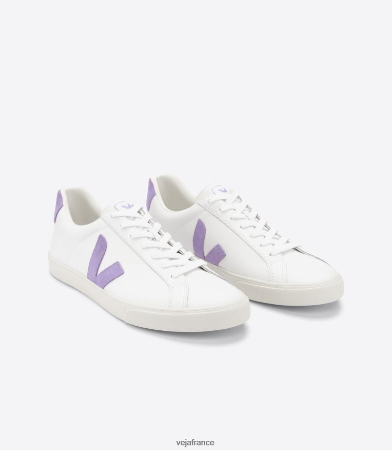 chaussures Veja esplar cuir extra blanc lavande femmes 0826JT242