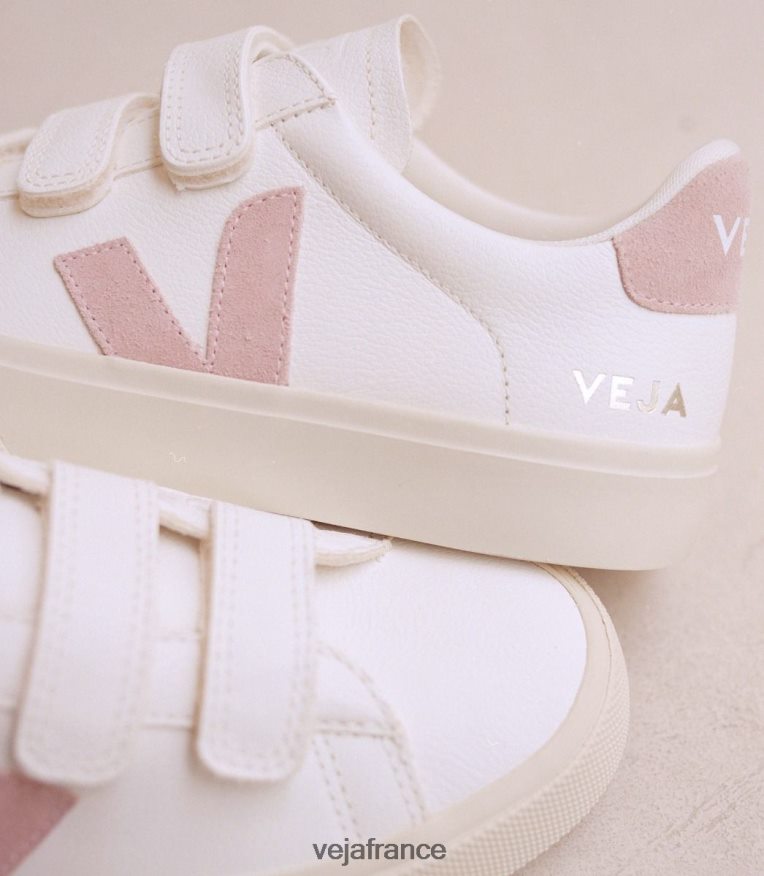 chaussures Veja recife cuir sans chrome bébé blanc femmes 0826JT247