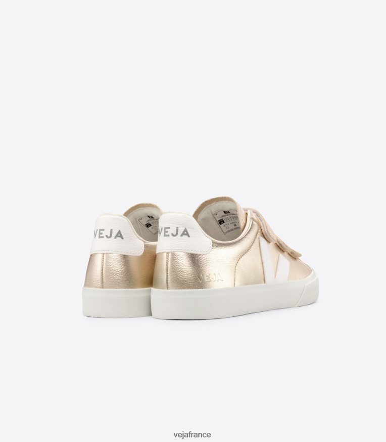 chaussures Veja recife cuir sans chrome platine blanc femmes 0826JT245