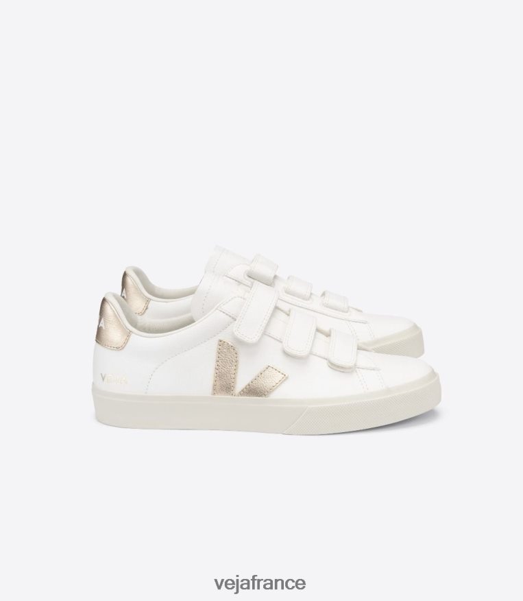chaussures Veja recife cuir sans chrome platine blanche femmes 0826JT246