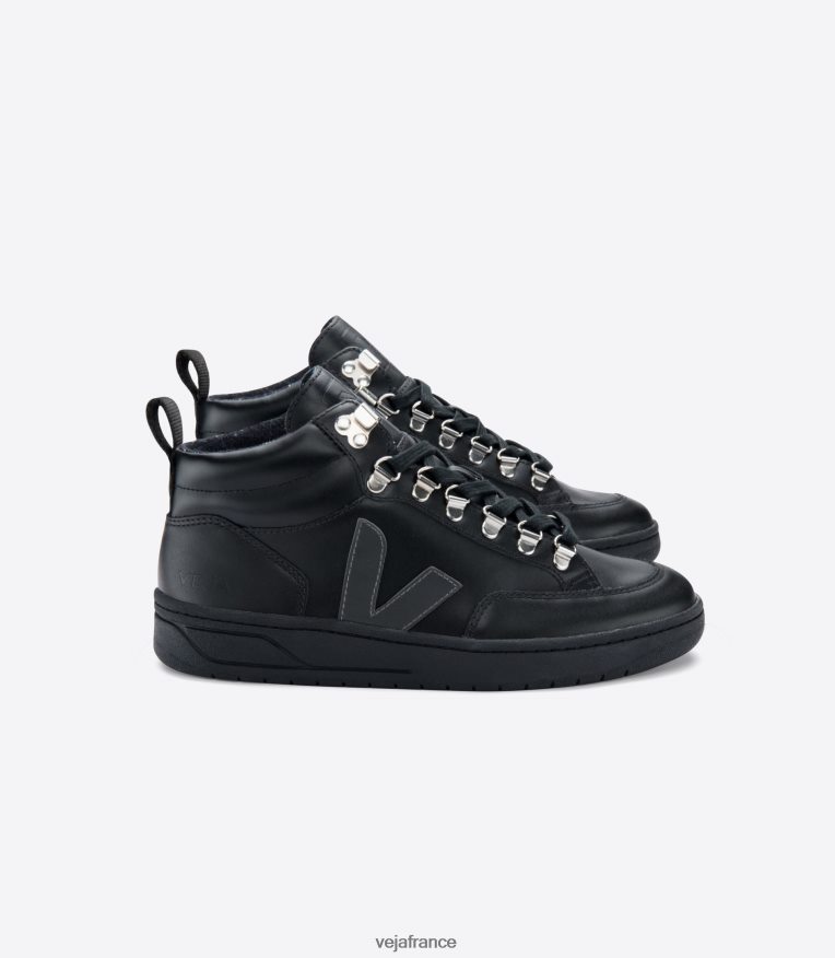 chaussures Veja cuir roraima noir semelle noire graphite femmes 0826JT253