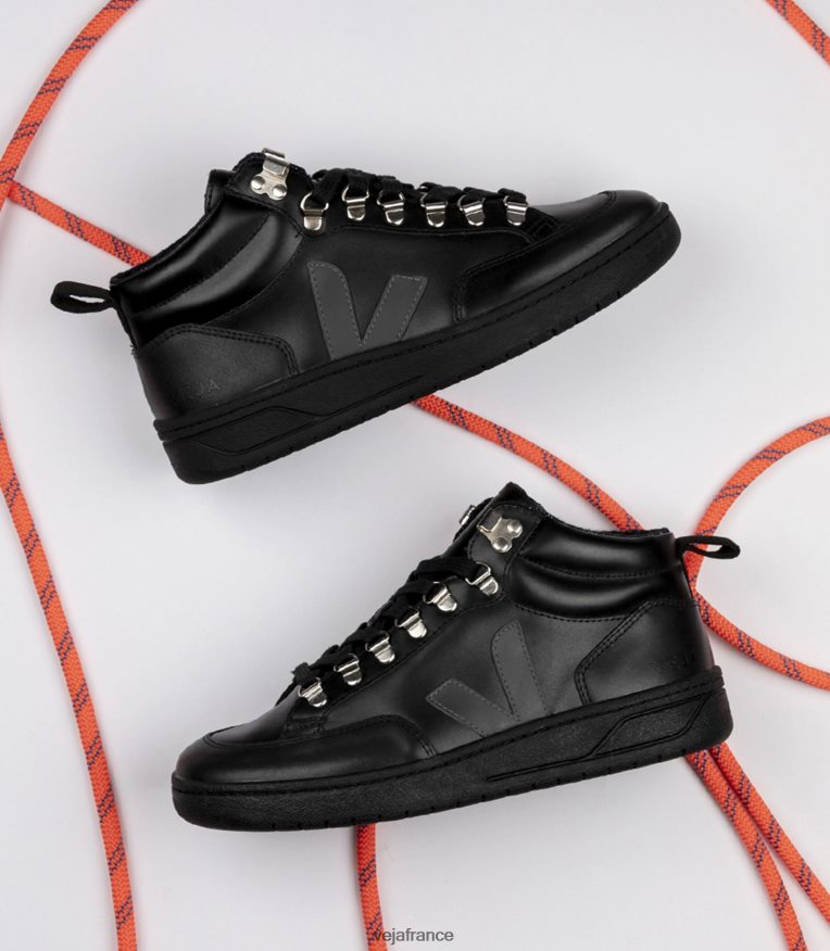 chaussures Veja cuir roraima noir semelle noire graphite femmes 0826JT253