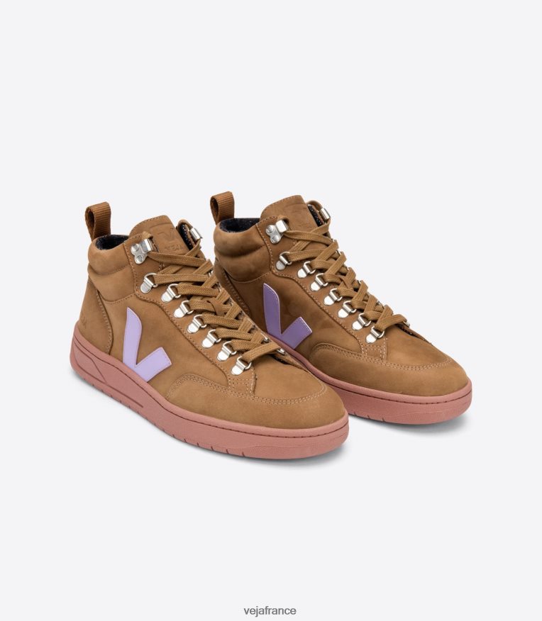 chaussures Veja roraima nubuck marron lavande femmes 0826JT252
