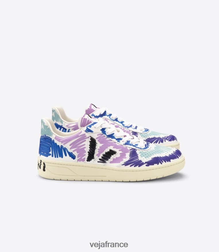 chaussures Veja X v-10 cuir marni orchidée noir femmes 0826JT236