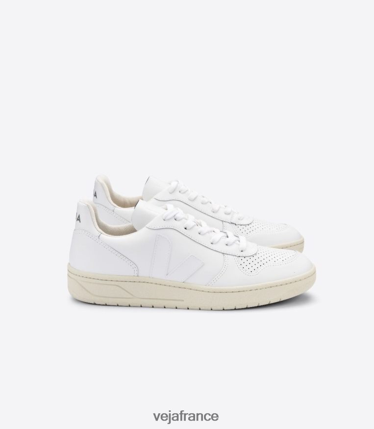 chaussures Veja v-10 cuir blanc femmes 0826JT237