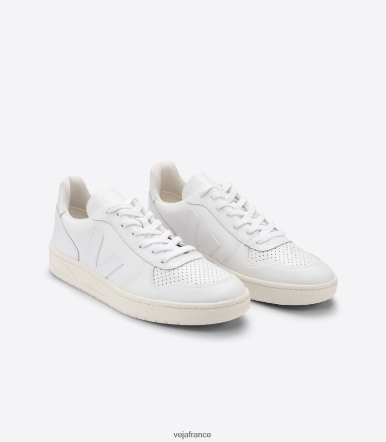 chaussures Veja v-10 cuir blanc femmes 0826JT237