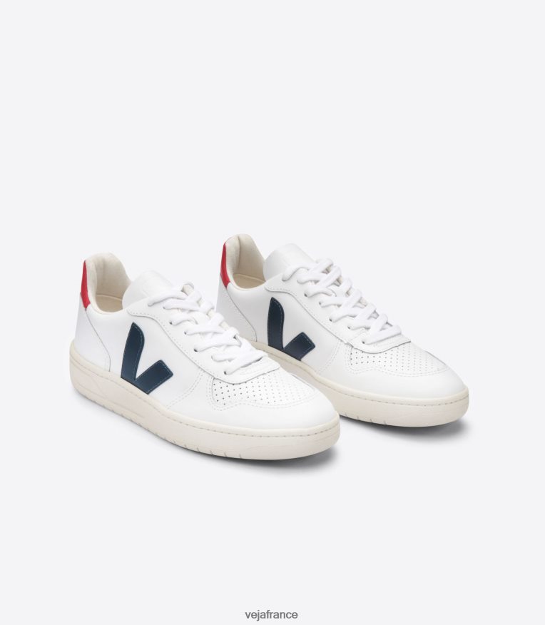 chaussures Veja v-10 cuir blanc nautico pekin femmes 0826JT238