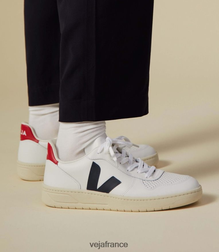 chaussures Veja v-10 cuir blanc nautico pekin femmes 0826JT238