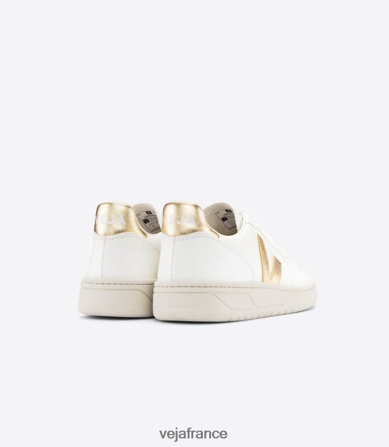 chaussures Veja v-10 cuir sans chrome platine blanche femmes 0826JT233