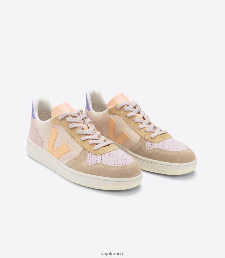 chaussures Veja v-10 daim multico pêche femmes 0826JT234