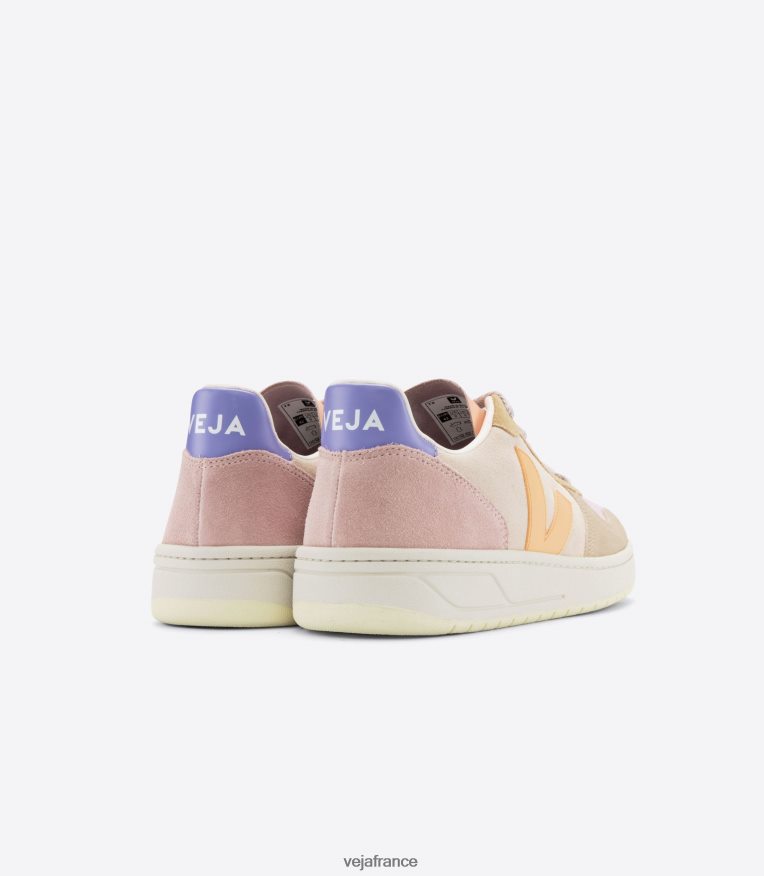 chaussures Veja v-10 daim multico pêche femmes 0826JT234