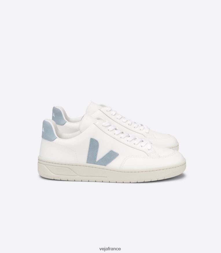chaussures Veja v-12 cuir blanc acier femmes 0826JT229