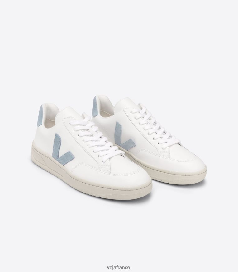 chaussures Veja v-12 cuir blanc acier femmes 0826JT229