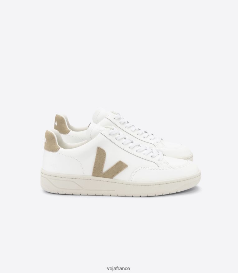 chaussures Veja v-12 cuir blanc dune femmes 0826JT230