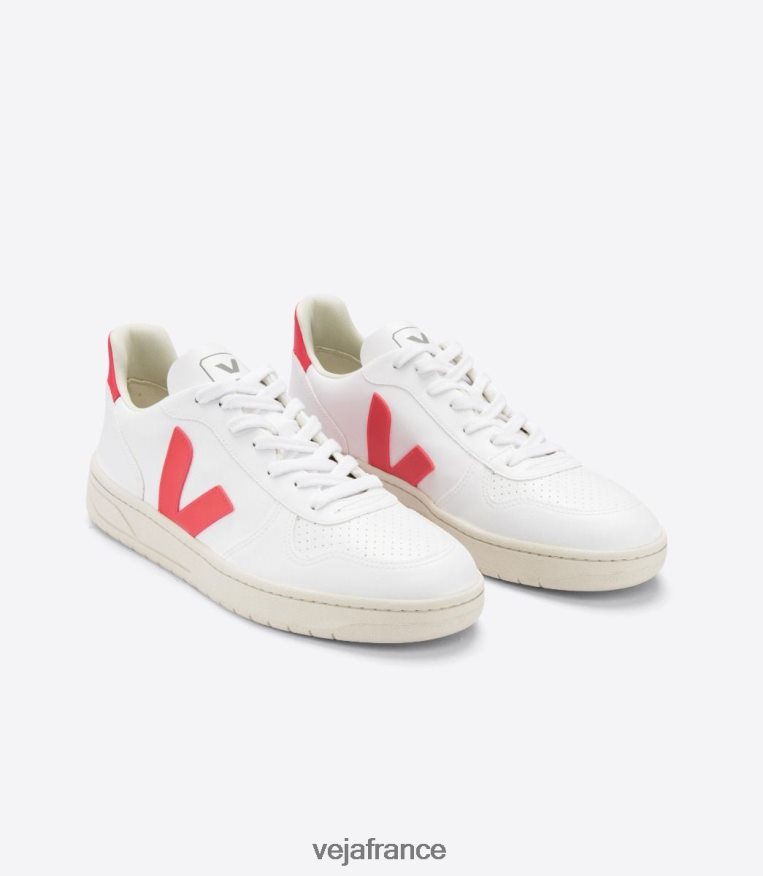 chaussures Veja v-10 cwl blanc rose fluo femmes 0826JT299