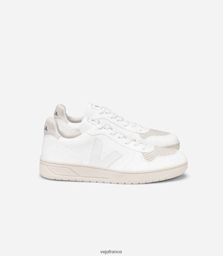 chaussures Veja v-10 cwl entièrement blanc naturel femmes 0826JT300