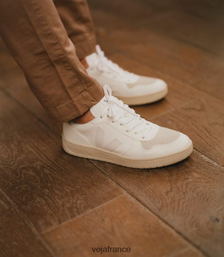 chaussures Veja v-10 cwl entièrement blanc naturel femmes 0826JT300