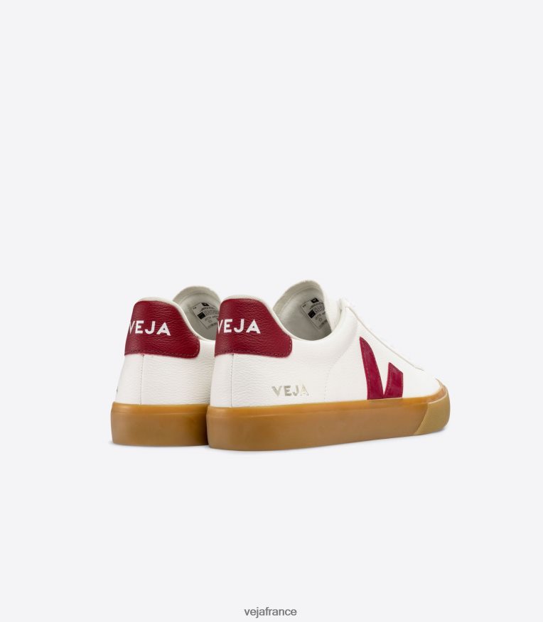 chaussures Veja campo cuir sans chrome blanc marsala naturel Hommes 0826JT13