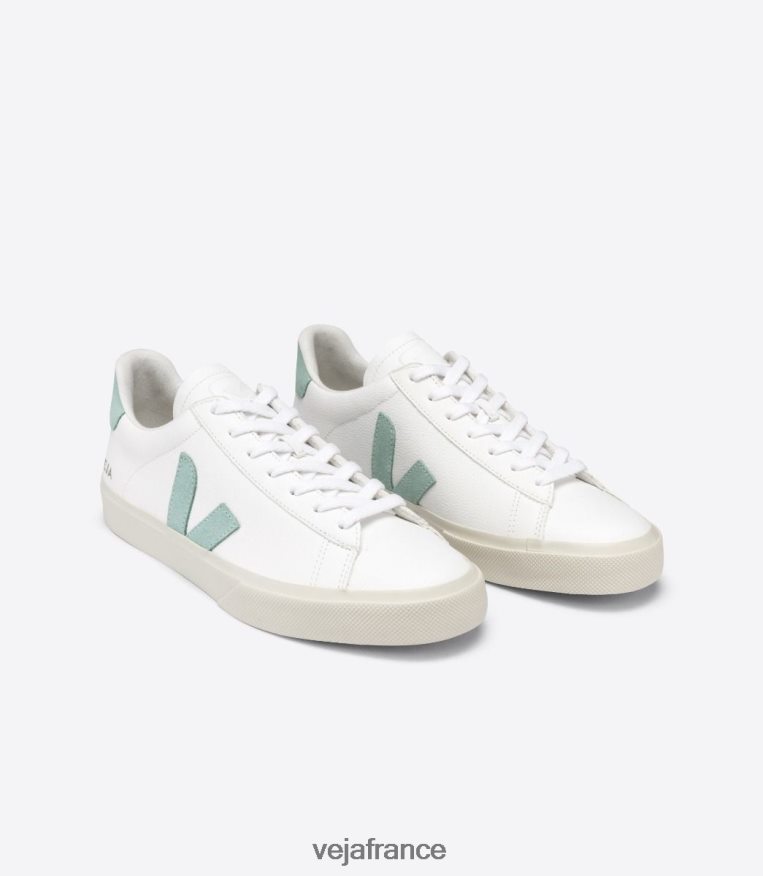 chaussures Veja campo cuir sans chrome blanc matcha Hommes 0826JT17
