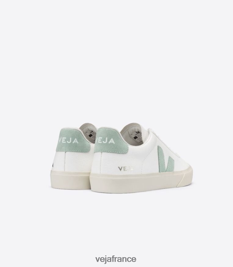 chaussures Veja campo cuir sans chrome blanc matcha Hommes 0826JT17