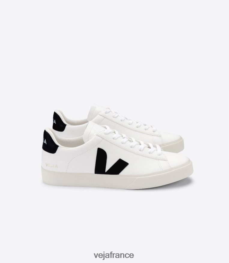 chaussures Veja campo cuir sans chrome blanc noir Hommes 0826JT6