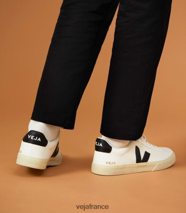 chaussures Veja campo cuir sans chrome blanc noir Hommes 0826JT6