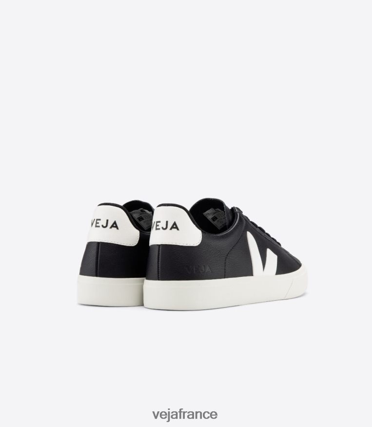 chaussures Veja campo cuir sans chrome noir blanc Hommes 0826JT15
