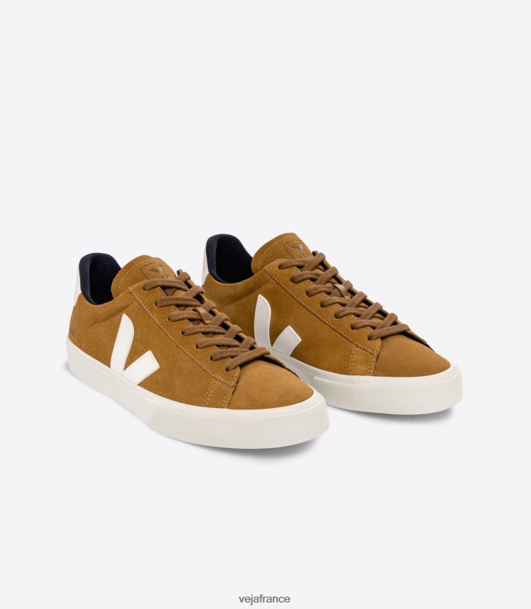 chaussures Veja campo daim camel blanc Hommes 0826JT10