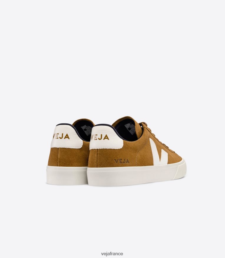 chaussures Veja campo daim camel blanc Hommes 0826JT10