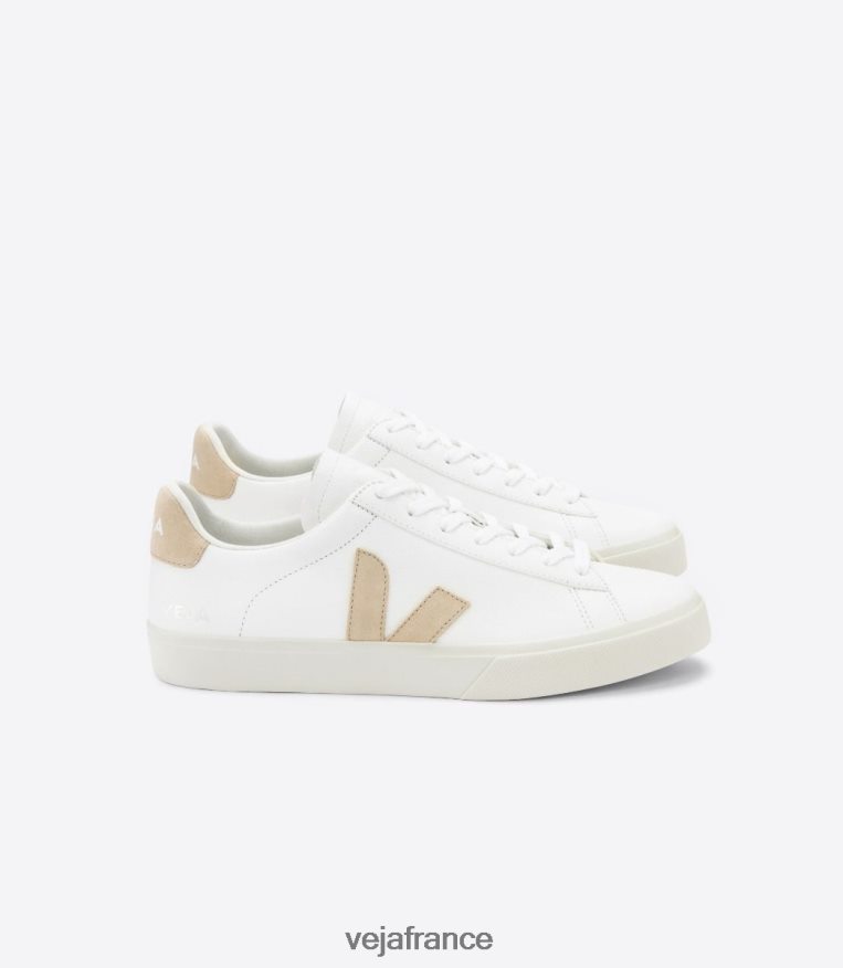 chaussures Veja cuir campo sans chrome amande blanche Hommes 0826JT23
