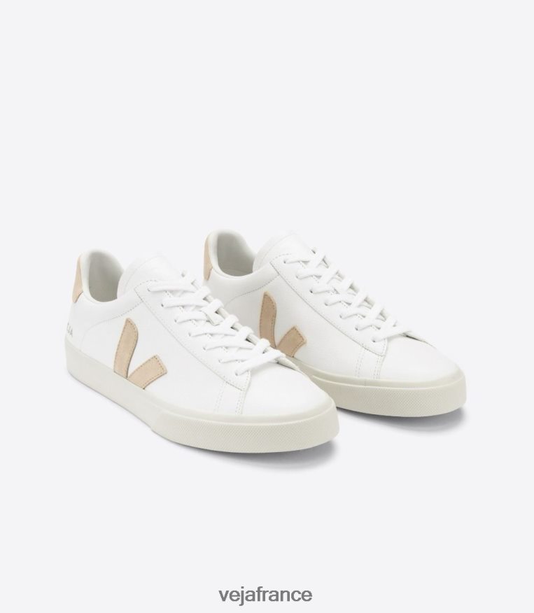 chaussures Veja cuir campo sans chrome amande blanche Hommes 0826JT23
