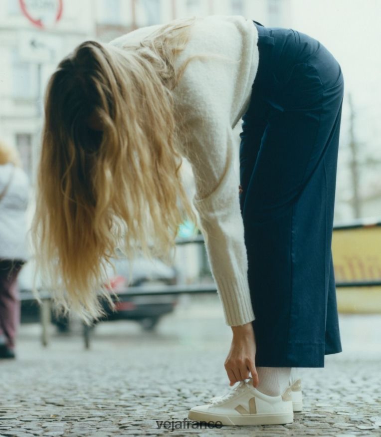 chaussures Veja cuir campo sans chrome amande blanche Hommes 0826JT23