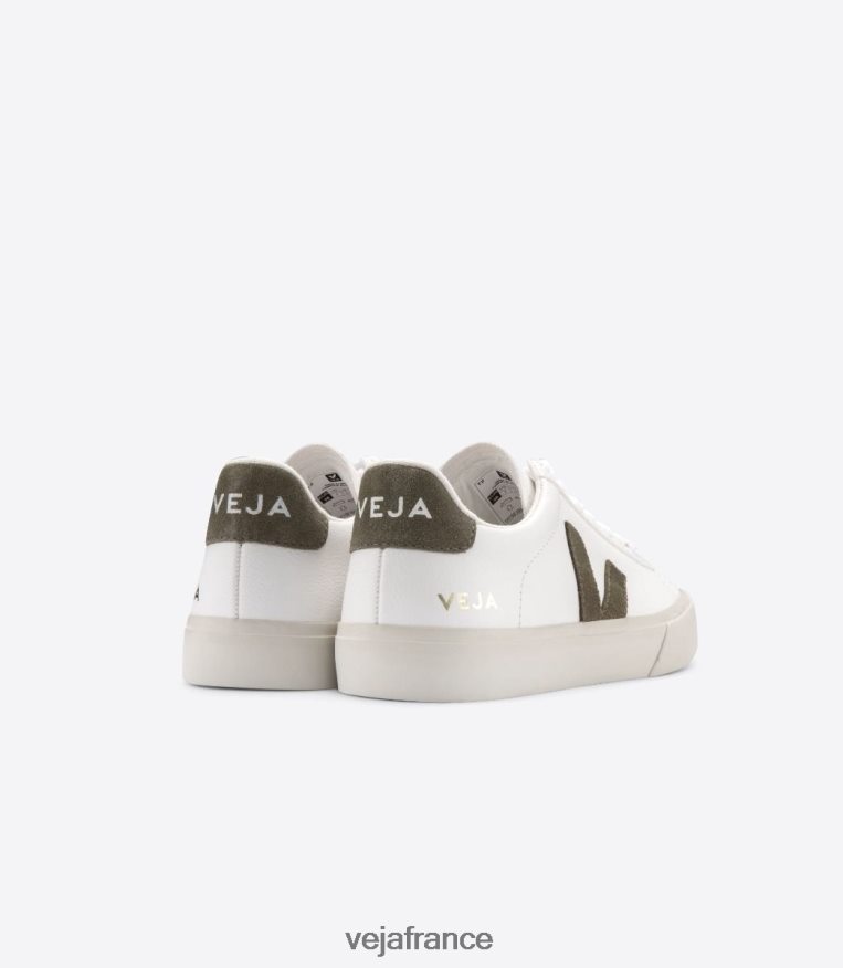 chaussures Veja cuir campo sans chrome blanc kaki Hommes 0826JT12